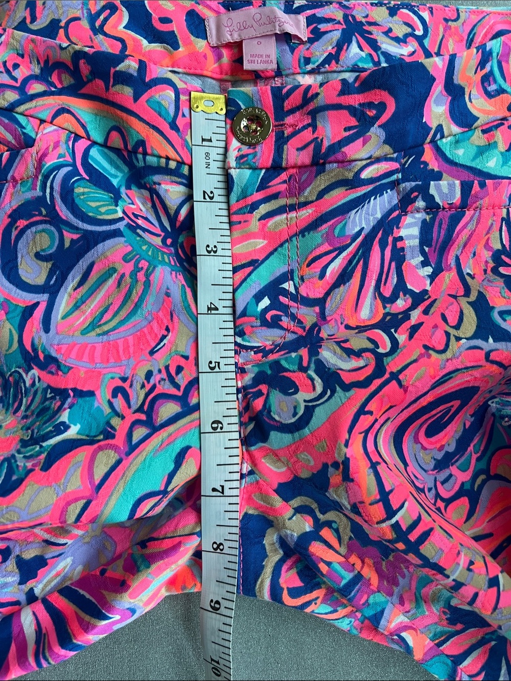 Lilly Pulitzer | Pink, Blue & Teal Paisley Straight-Leg Pants #12816 Size 0 - Picture 12 of 16
